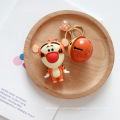 Jumping Tiger Pooh Bell Cartoon Keychain Wild Quicksand Ball 3D Doll Keychain Bag Accessories